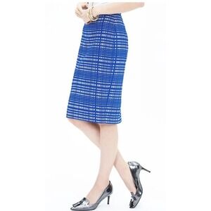 Banana‎ Republic Womens Royal Blue White Geometric Dash Pencil Skirt Size 2